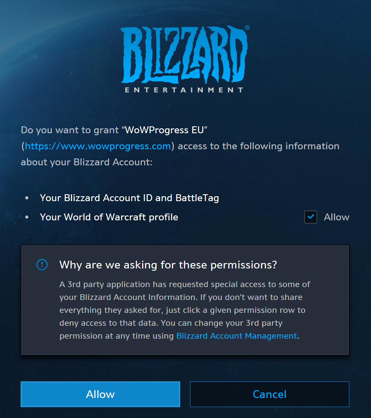 Easier character confirmation with Battle.net sync :: WoWProgress